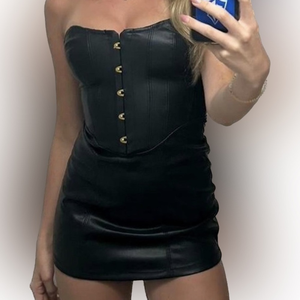 Urban Outfitters Leather Corset Dress Size Medium